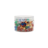 PUSH PINS COLOUR TRANSPARENT PACK 100